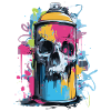 Skull Graffiti Spray Can