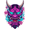 Floral Neon Demon Mask