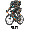 Cyborg-Radfahrer auf Neon-Bike