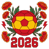 Spain Soccer 2026 Blumen-Fußball-Fanausrüstung