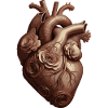 Heart with roses in sepia style