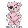 Patchwork Pinker Teddybär mit Augenklappe