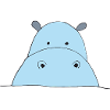 Blauer Hippo Blickfang
