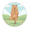 Yoga Capybara Rodent Doing Tree Pose