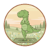 Yoga T-Rex Dinosauro che fa la posa dell'albero