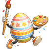 Artistic Easter Egg with Brush