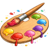 Farbpalette mit Pinsel Illustration