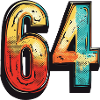 64 Zahl Bunt