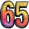 65 Zahl Bunt