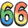 66 Number Colorful