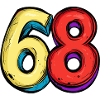 68 nummer färgglada