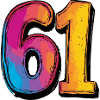 61 Zahl Bunt