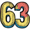 63 Zahl Bunt