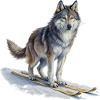 Cross-country skiing dog