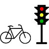Traffic light print with bicycle