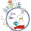 Easter bunny with tea cup