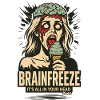 Frau mit Gehirn und Eis Brainfreeze