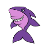 Purple Shark Cartoon Grin