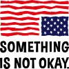 Noget er ikke i orden. (USA's flag på hovedet)