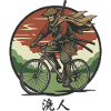 Samurai Rider on Bicycle