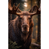 Moose in the forest