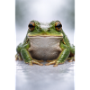 Green frog in focus