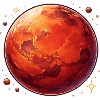 Red Planet Mars Cosmic Illustration