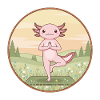 Yoga Axolotl Fish Doing Tree Pose
