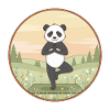 Yoga-Panda-Bär macht Baumposen-Kunst