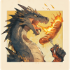 Dragon grills bratwurst