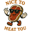 Nice to Meat You Steak Cartoon