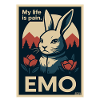 Coniglietto emo con lettering My Life is Pain