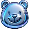 Cute bear with metallic reflections