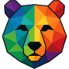 Bunte Pop-Art-Low-Poly-Bär