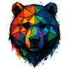 Bunte Pop-Art-Low-Poly-Bär