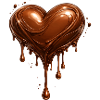 Chocolate heart with drops illustration