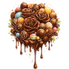 Mazzo di cioccolato con illustrazione di Praline