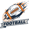 Dynamic football swirl logo