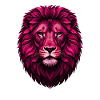 Pink lion with flower mane