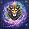 Celestial Lion with Golden Crown