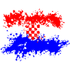 Kroatien Flagge Splash