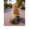 Just Cruising Skateboarding Cat Meme