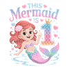 Mermaid 1st Birthday 1 Year