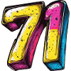 71 Zahl Bunt