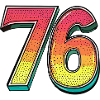 76 Zahl Bunt