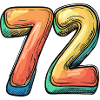 72 Zahl Bunt