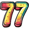 77 Zahl Bunt