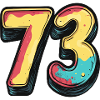 73 Zahl Bunt