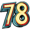 78 Zahl Bunt