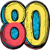 80 Zahl Bunt